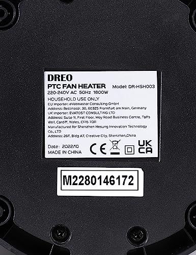 Dreo 16 Inch Electric Heater for Home, 34dB Silent Ceramic Heater, 70° Oscillation Space Heaters Energy Efficient, 3-Mode 3-Speed, Overheating & Tip-Over Protection, 12H Timer, Solaris Slim H3