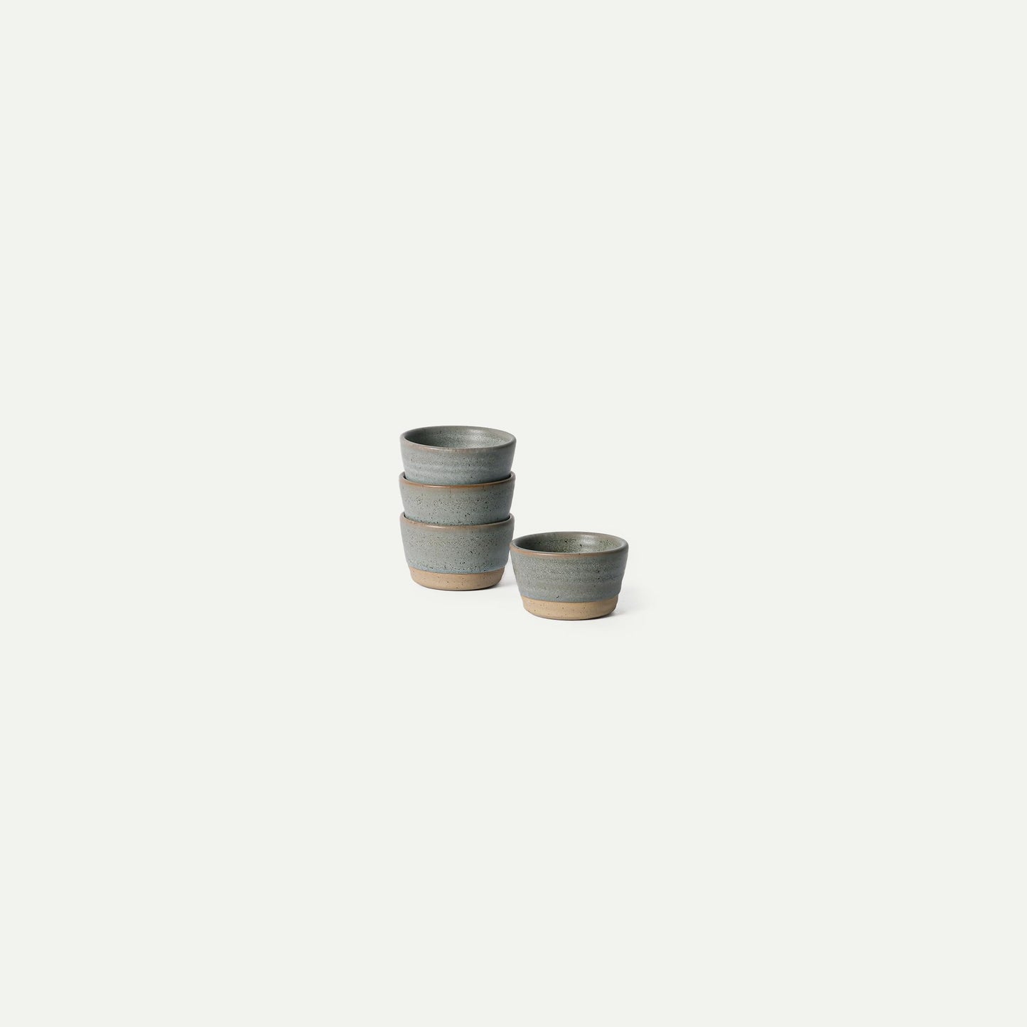 Mora Nano Ramekins Set of 4, 2oz Ceramic Pottery Sauce Cups - Microwave, Oven and Dishwasher Safe - Peppercorn