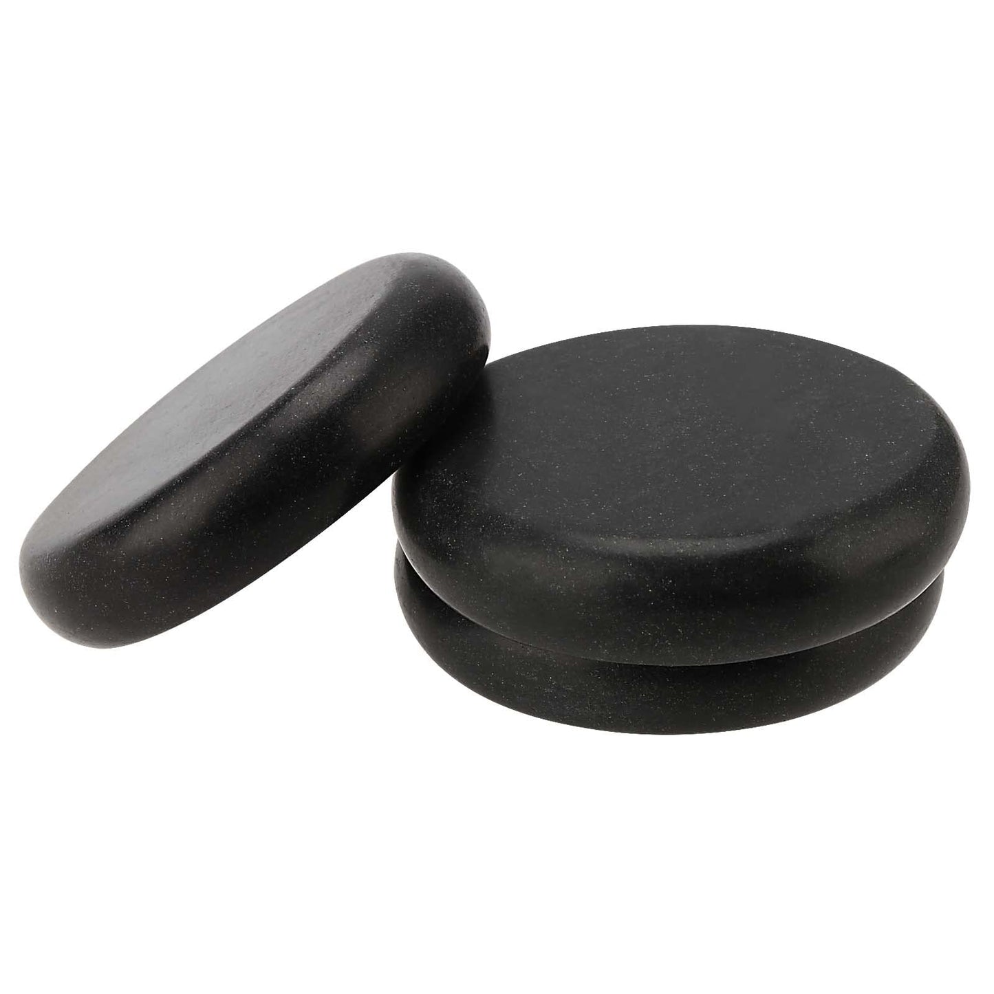 SOUJAP 22 Pack 3.15 Inch Basalt Massage Stones, Large Massage Hot Round Stones, Black Essential Basalt Rocks for Relaxation, Home Spa