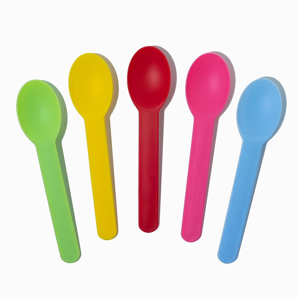 Frozen Dessert Supplies 1000 Count Mixed Heavy Duty Ice Cream Spoons