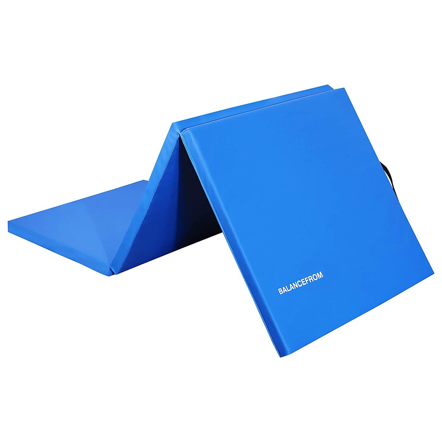 BalanceFrom 6x2 Feet 3-Panel Folding Gymnastics Mat – 1.5-Inch Thick Pad with Vinyl Surface and Carrying Handles for Tumbling, Yoga, Pilates, Home Workouts, and Martial Arts