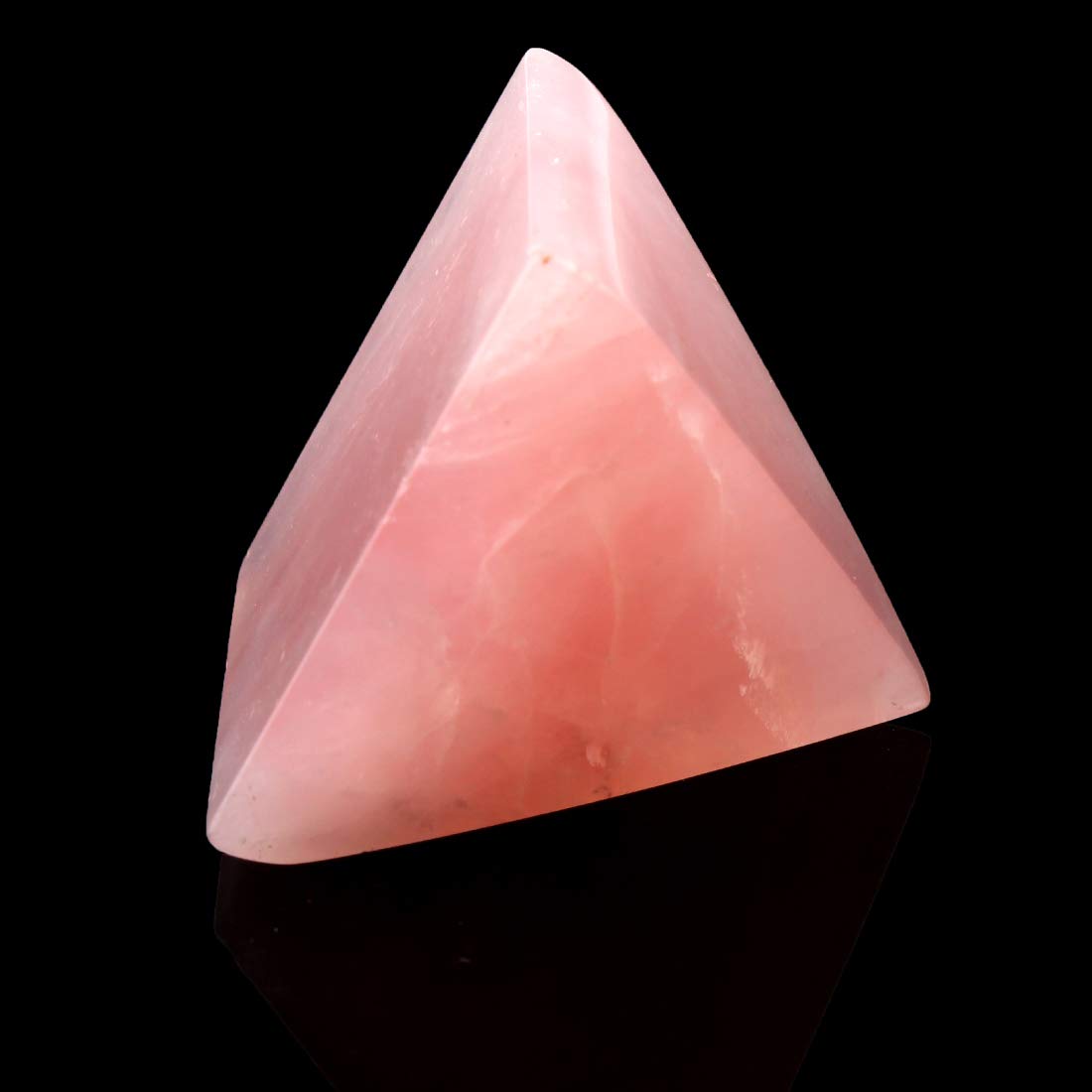 YWG Stone 1.5" Natural Rose Quartz Pyramid Chakra Healing Crystal Reiki Stone Gemstone Radiation Deflection Home Decor Gift Decoration Crafts
