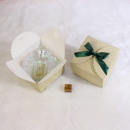 WEWILUCK Small Gift Boxes for Presents, Gold Glitter Christmas Gift Boxes Bulk for Women, Man, Empty Square Gift Box for Gifts Widely Used in Various Occasions(4.75” x 4.75” x 3.53”)