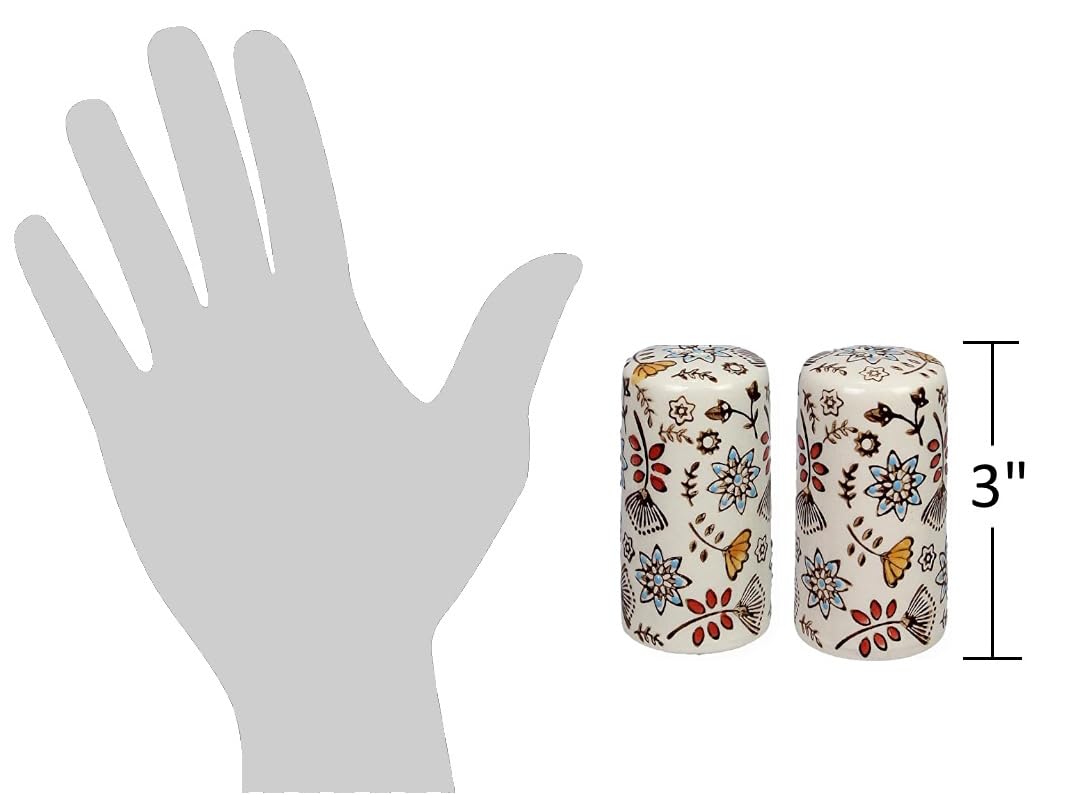 Country Floral Salt and Pepper Shakers, Unique Flower S&P Shaker Set