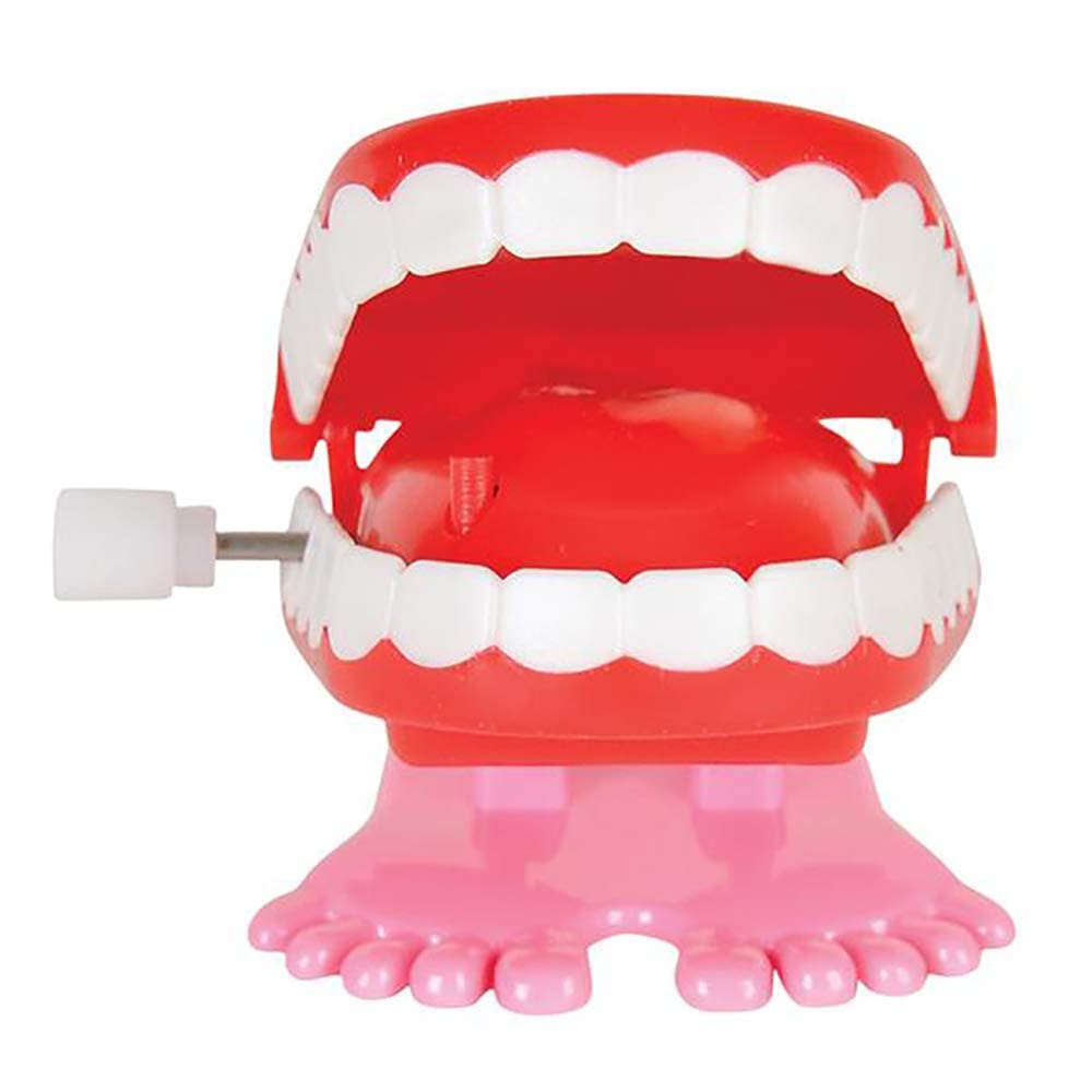 The Dreidel Company Wind Up Teeth Chomping & Chattering Teeth Toys for Kids Birthday Party Favors, Novelty and Gag Gifts, 1.75" Inches (12 Pack)