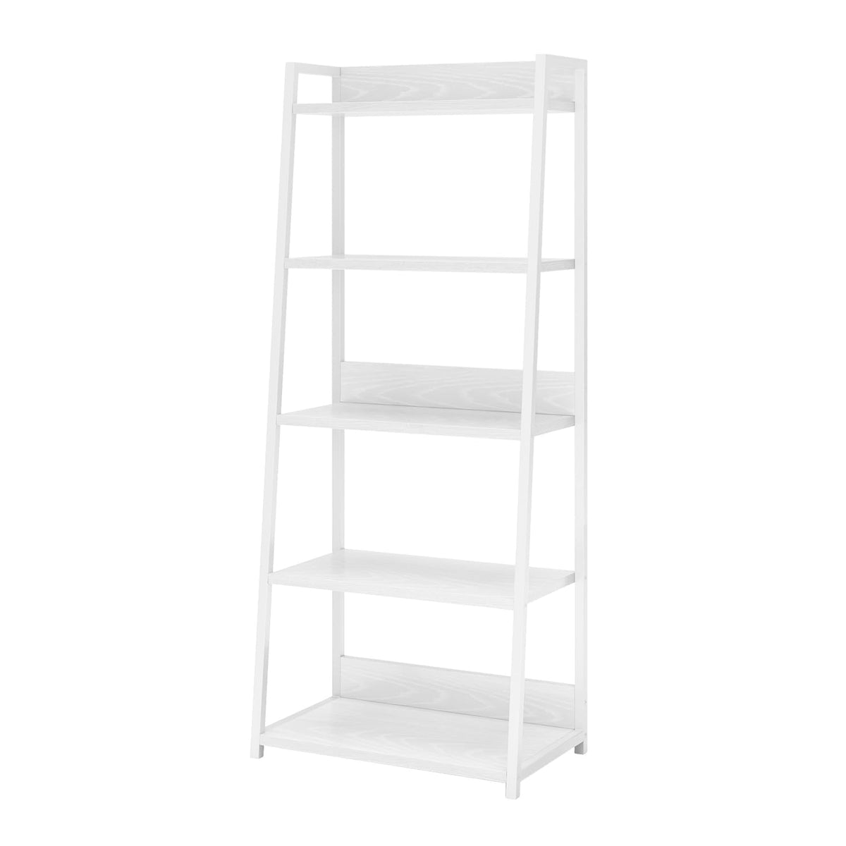IOTXY 5 Tier Open Bookshelf - Steel and Wood Display Stand, 19.7" Width Floor-Standing Bookcase, White