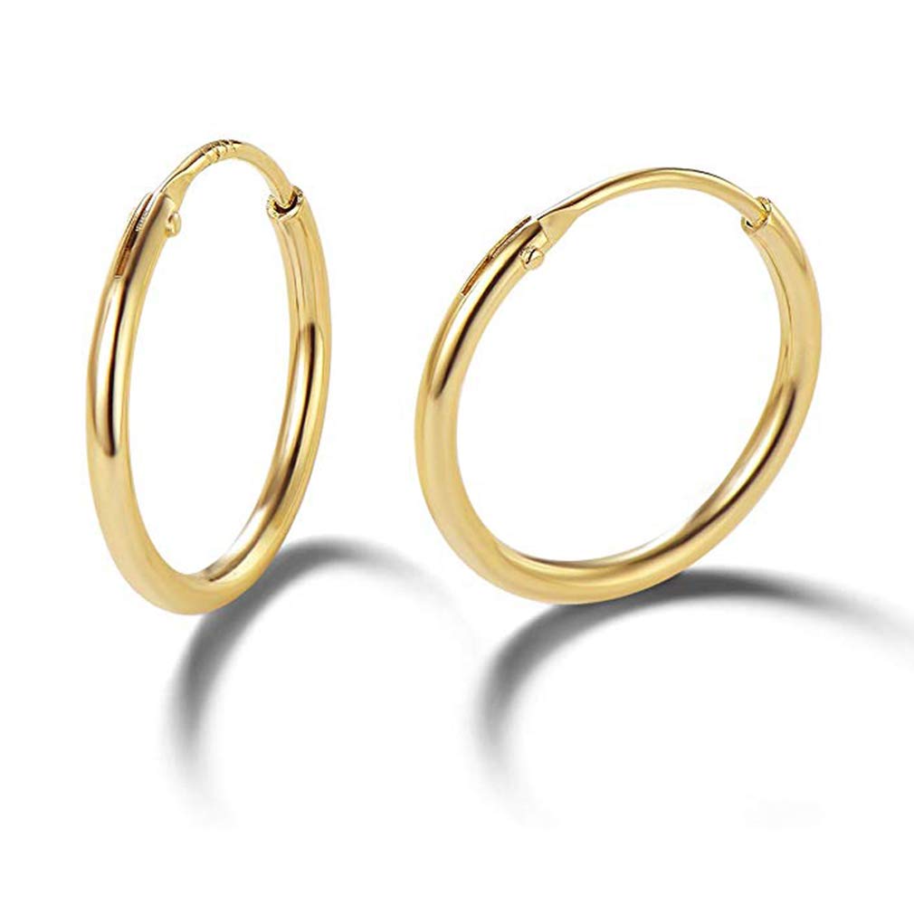 EPIRORA Silver Hoop Earrings- Cartilage Earring Small Hoop Earrings for Women Men,4 Pairs of Hypoallergenic 925 Sterling Silver Tragus Earrings(Gold,8mmx4)