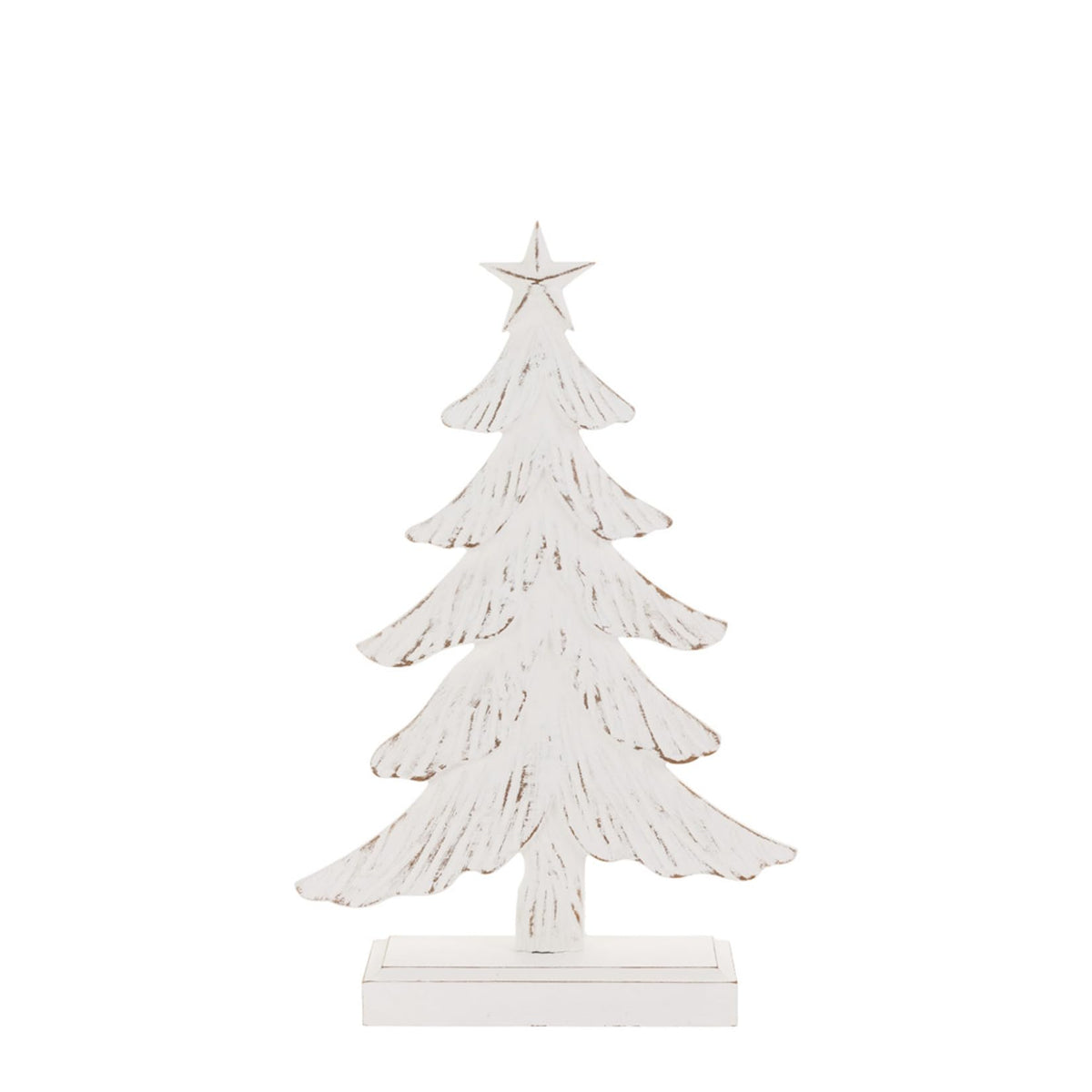 Boston International Christmas Tree for Tabletop Mantel Shelf Winter Holiday Decorations for Home, 3 Sizes, Weathered Winter White Trees