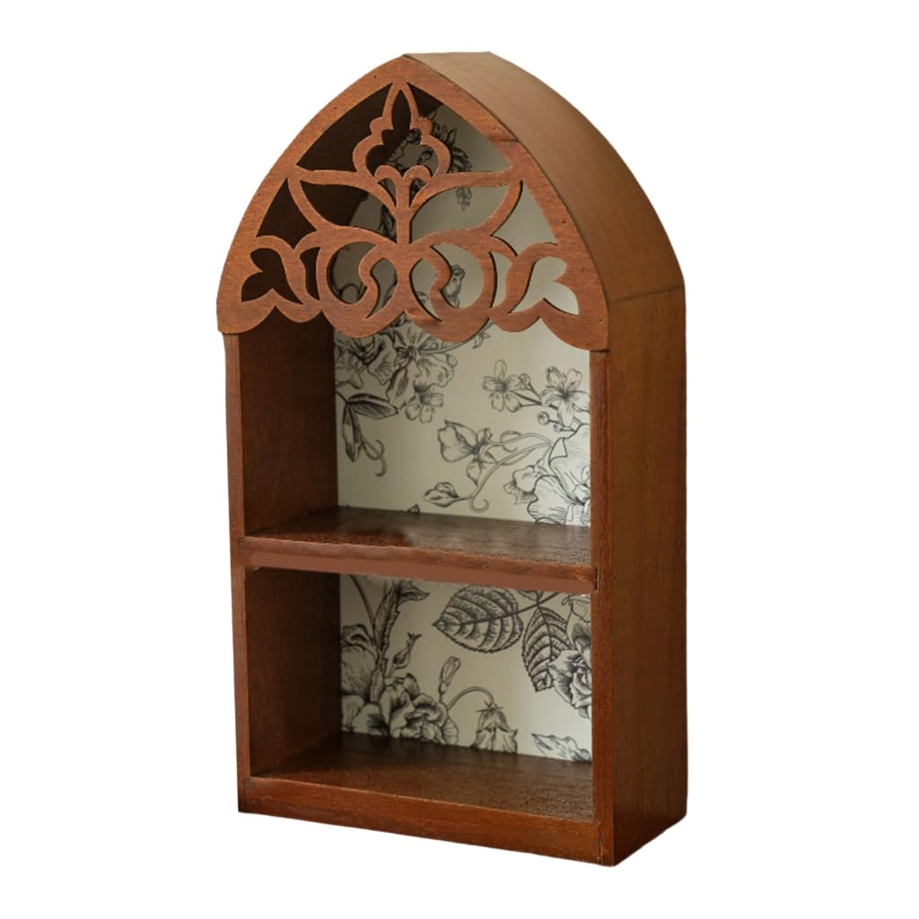 Xanorrg Elegant Multilayer Styles Wall Shelf Featurings Precise Engraveds Pattern Home Decoration Display Stand Gothics Wall Shelf（6.7x3.2x12in）