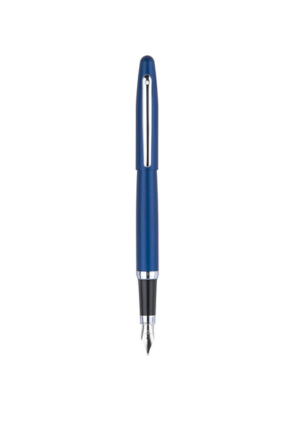 Sheaffer VFM Neon Blue Fountain Pen with Chrome Trim and Fine Nib