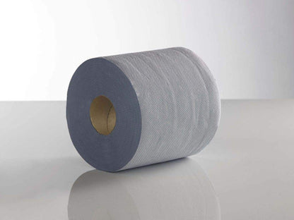 Blake & White Centrefeed Blue Rolls 6 Pack - Purely Smile 2 Ply Tissue Roll for Wiping Surfaces & Drying Hands - 400 Sheets Strong & Ultra Absorbent Blue Roll | PS1214