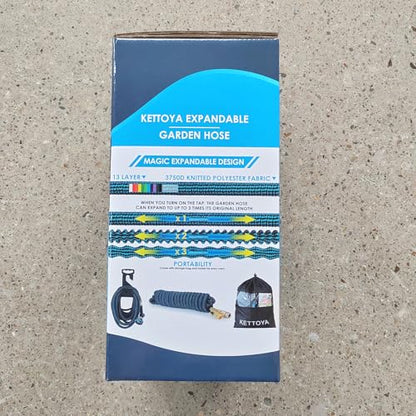 KETTOYA 100FT Expandable Garden Hose, Flexible Water Hose with 10-Pattern Spray Nozzle, Leak-Proof Retractable Heavy Duty Hose Pipe, 4-Layer Latex Core, Durable 3750D, Male Valve Connector, Kink-Free