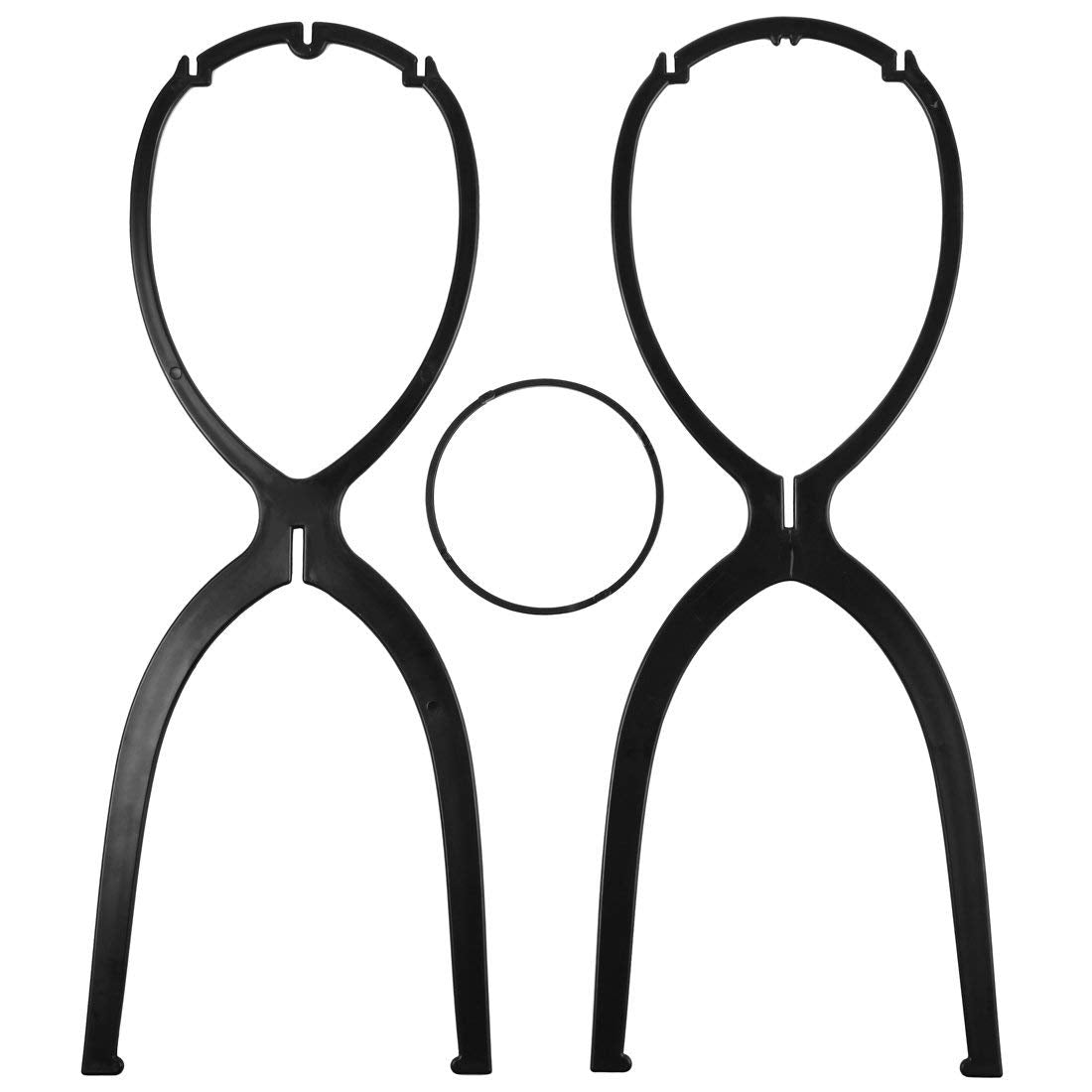 Dreamlover Wig Stands, Tall Wig Holder Stand Head for Women, Black, 2 Pack