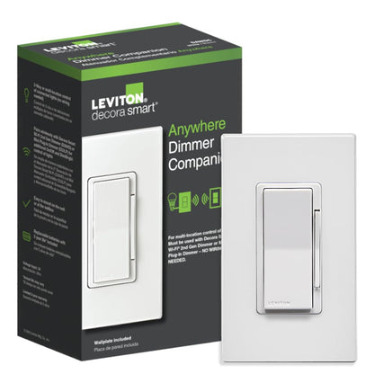 Leviton Decora Smart Switch, Wi-Fi 2nd Gen, Neutral Wire Required, Works with Matter, My Leviton, Alexa, Google Assistant, Apple Home/Siri & Wired or Wire-Free 3-Way, D215S-1RW, White