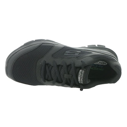 Skechers Men's Flex Advantage 4.0 Sneaker, Black Leather Mesh Pu Black Trim, 10 UK