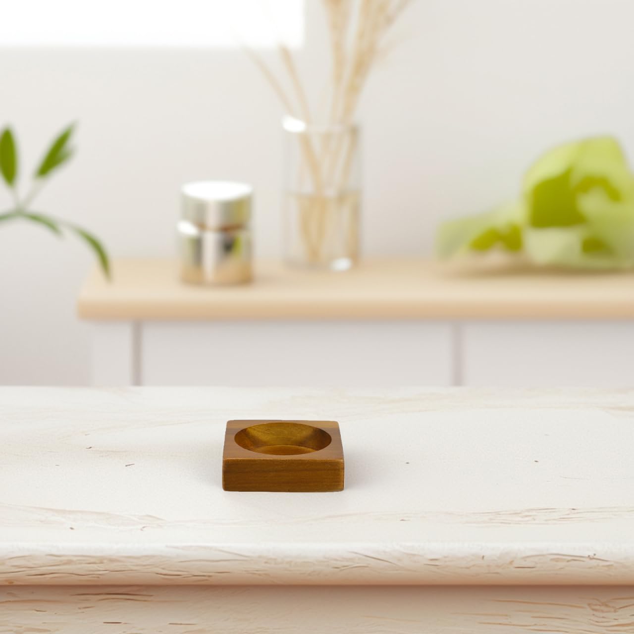TOPPERFUN Salt and Pepper Tray, Wooden Grinder Base for Kitchen Counter, Acacia Wood Storage Holder for Salt Mill and Pepper Shaker, Non-Slip Countertop Organizer for Spice Set