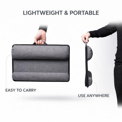 Lap Desks for Adults, Home Office Black Carbon Laptop Lap Desk Stand with Wrist Rest, Mouse Pad & Phone Holder, Cushioned Lap Tray Laptop Stand for Bed & Couch, Fits up to 15.6 Inch Laptops