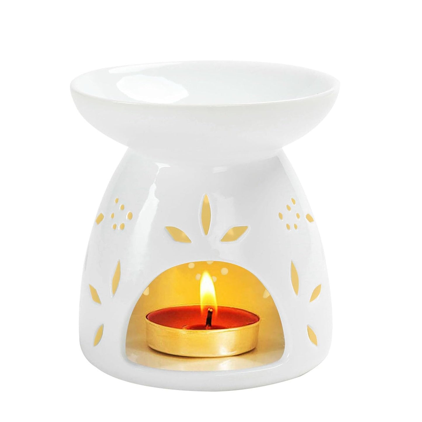 GENTI Ceramic Tea Light Holder, Essential Oil Burner, Wax Warmer, Wax Melt Burner, Tealight Holder for Home Décor