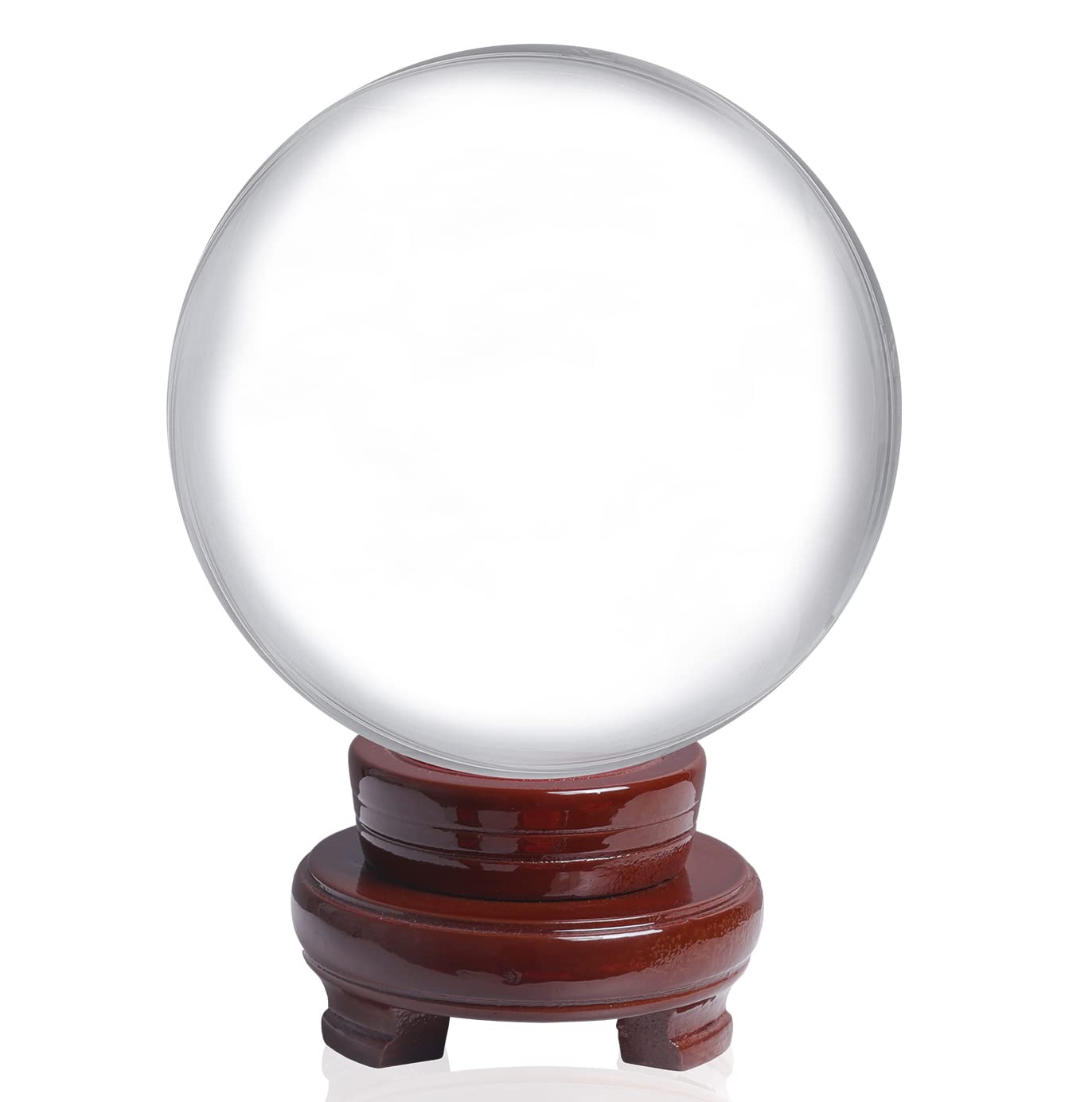 LONGWIN 120mm (4.7 inch) Large Crystal Divination Ball Decorative Glass Balls Photography Props Free Wooden Stand