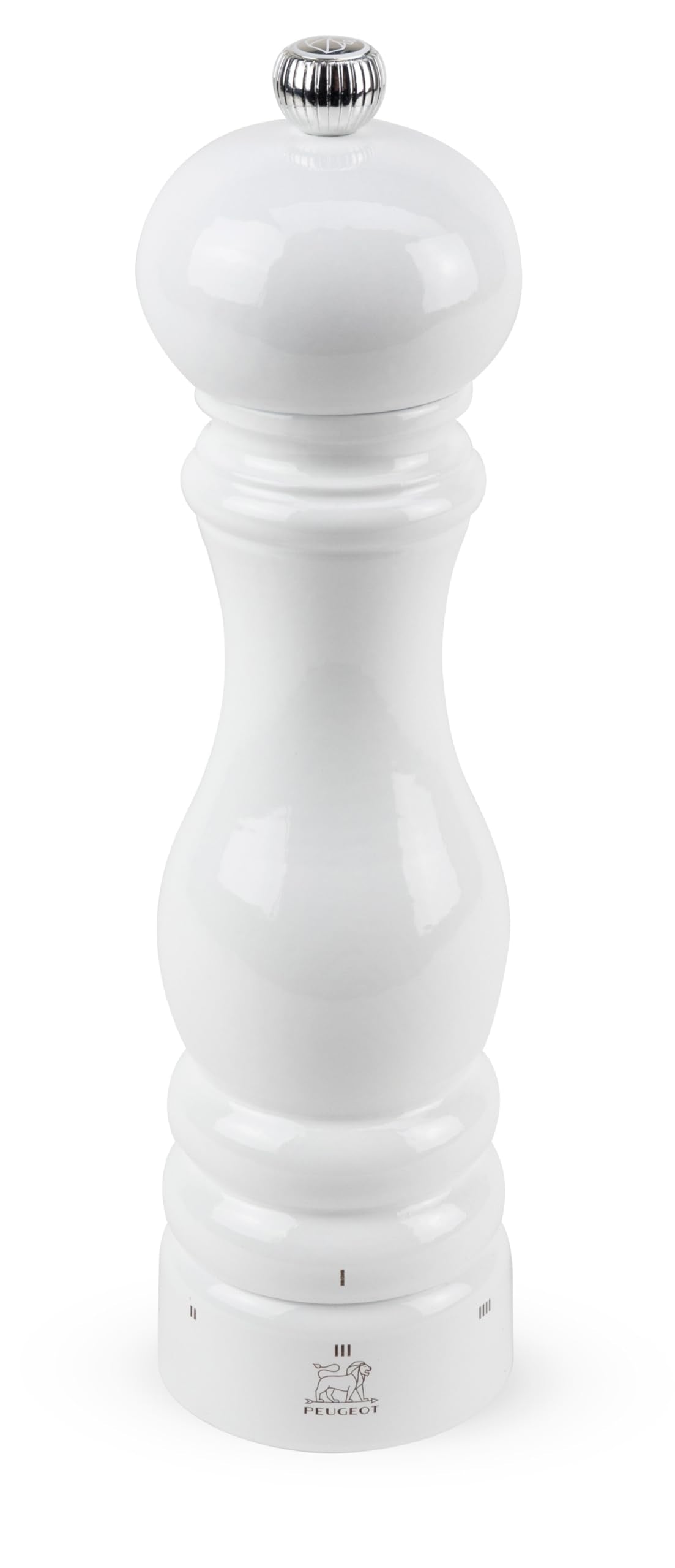 PEUGEOT - Paris u'Select Zirlion Salt Mill, White Lacquer, 9 in - Adjustable Grind - Made in France - Sustainably Sourced Wood