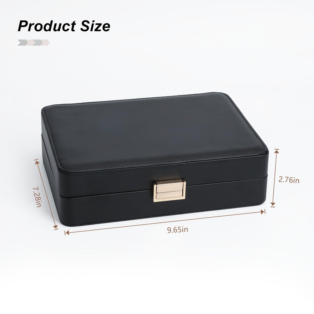 V-LAFUYLIFE Jewelry Box Travel Jewelry Organizer Case for Women | Portable Storage for Earrings, Necklaces, Rings, Bracelets Gift Ready Box Black