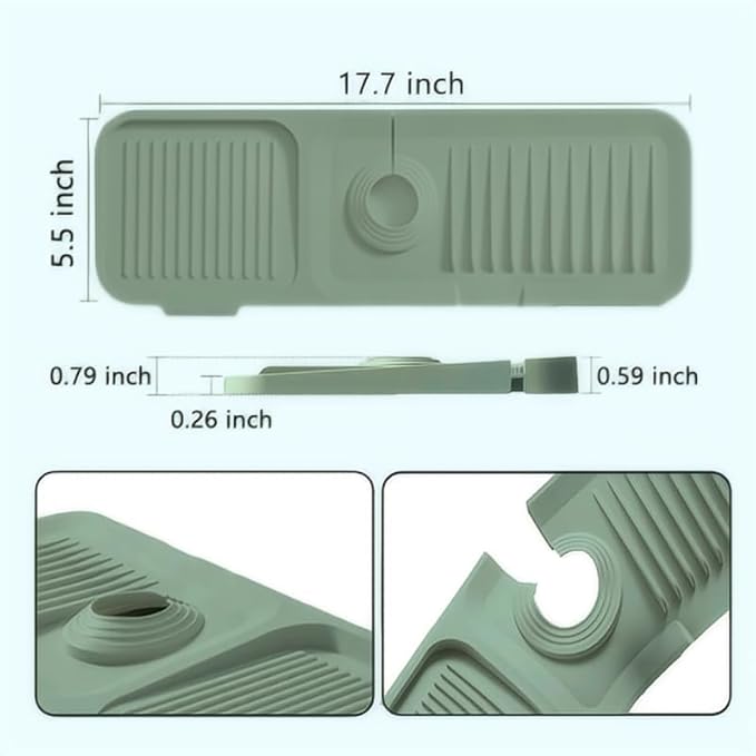 Kitchen sink faucet guard, 17.7”silicone sink splash guard, Faucet splash guard