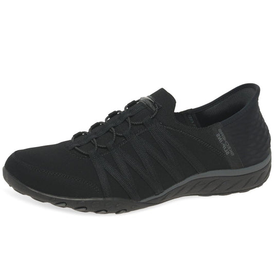 Skechers Women's Breathe-Easy ROLL-with-ME, Black Ripstop/Knit, 7 UK
