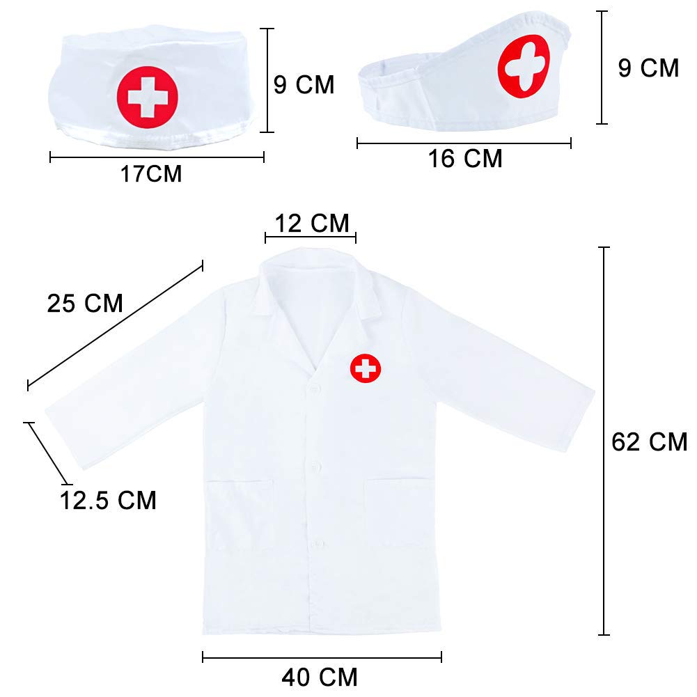 Doctors Set for Kids Role Play Toys Doctors Outfit Doctor Costume Kids Toys for 3 Year Old Girls Boys Lab Coat Kid Clothes Doctor Set Pretend Play Dressing Up 2 3 4 5 6 Year Old Girl Boy Gifts