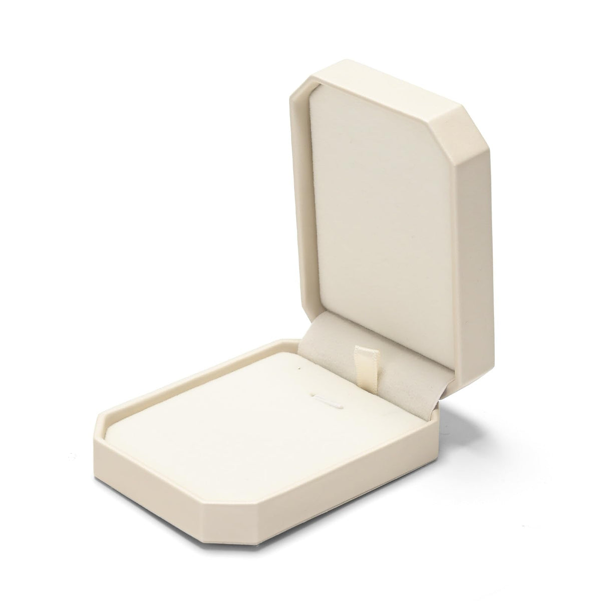 Woodten Beige Small Necklace Box PU Leather Jewelry Gift Box for Pendant Necklace Octagonal Jewelry Pendant Gift Box