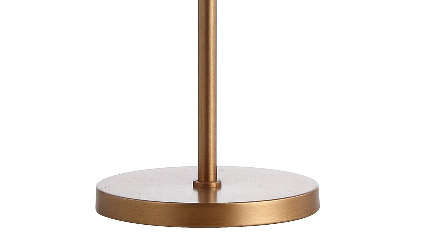 JONATHAN Y 27.5" Gold 2-Light Fringed Metal LED Table Lamp, Contemporary Glam Desk Lamp with White Tassel Shade for Living Room, Bedroom, LED Bulbs Included JYL9045A