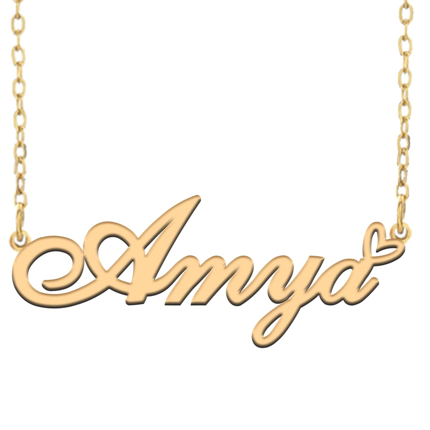 A168A Amya Custom Name Necklace Customized Personalized Plated Name Necklace for Mother Daughter Christmas New Year Gold