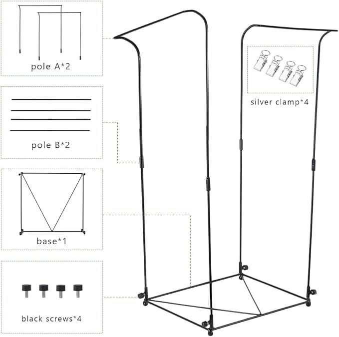 Trash Bag Holder, Metal Garbage Bag Holder, 30-45 Gallon Portable Trash Bag