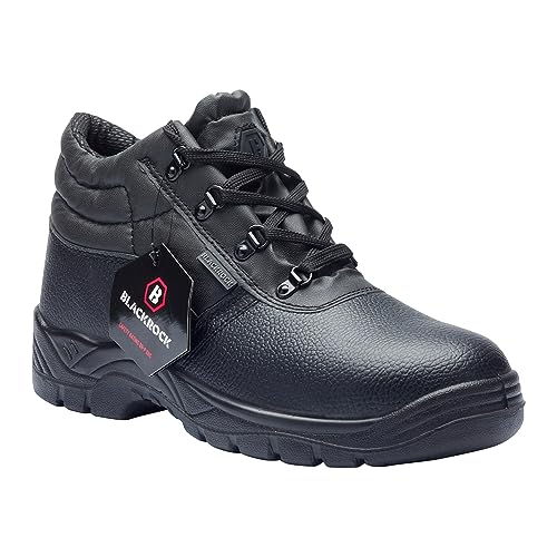Blackrock Chukka Work Boots, Safety Boots, Safety Shoes, Steel Toe Cap, Mens Womens Ladies, Work Shoes, Black, Gardening, Lightweight, Leather, Wide Fit, Non Slip, On Site - Size 9