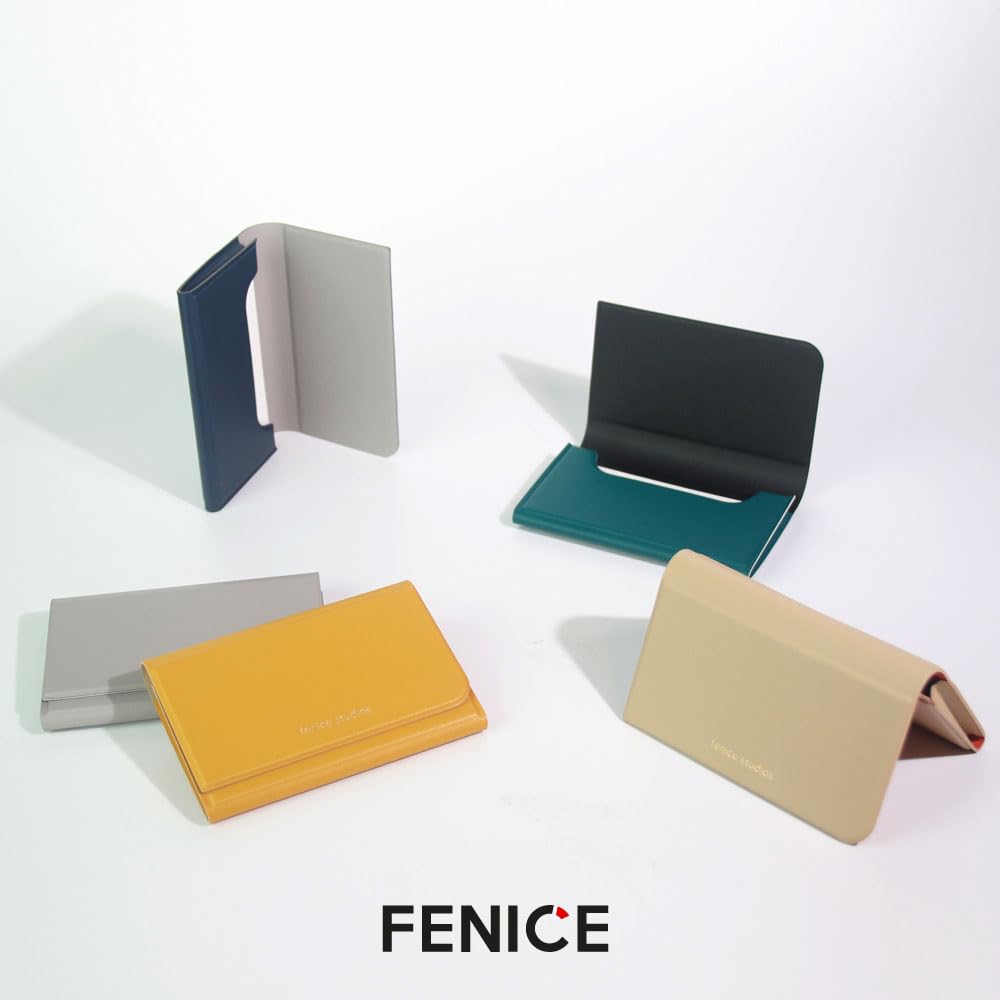 Fenice Name Card Holder Wallet Durable Vegan Eco PU Leather with Slim Minimalist Look for Men & Women (INDIE PINK)