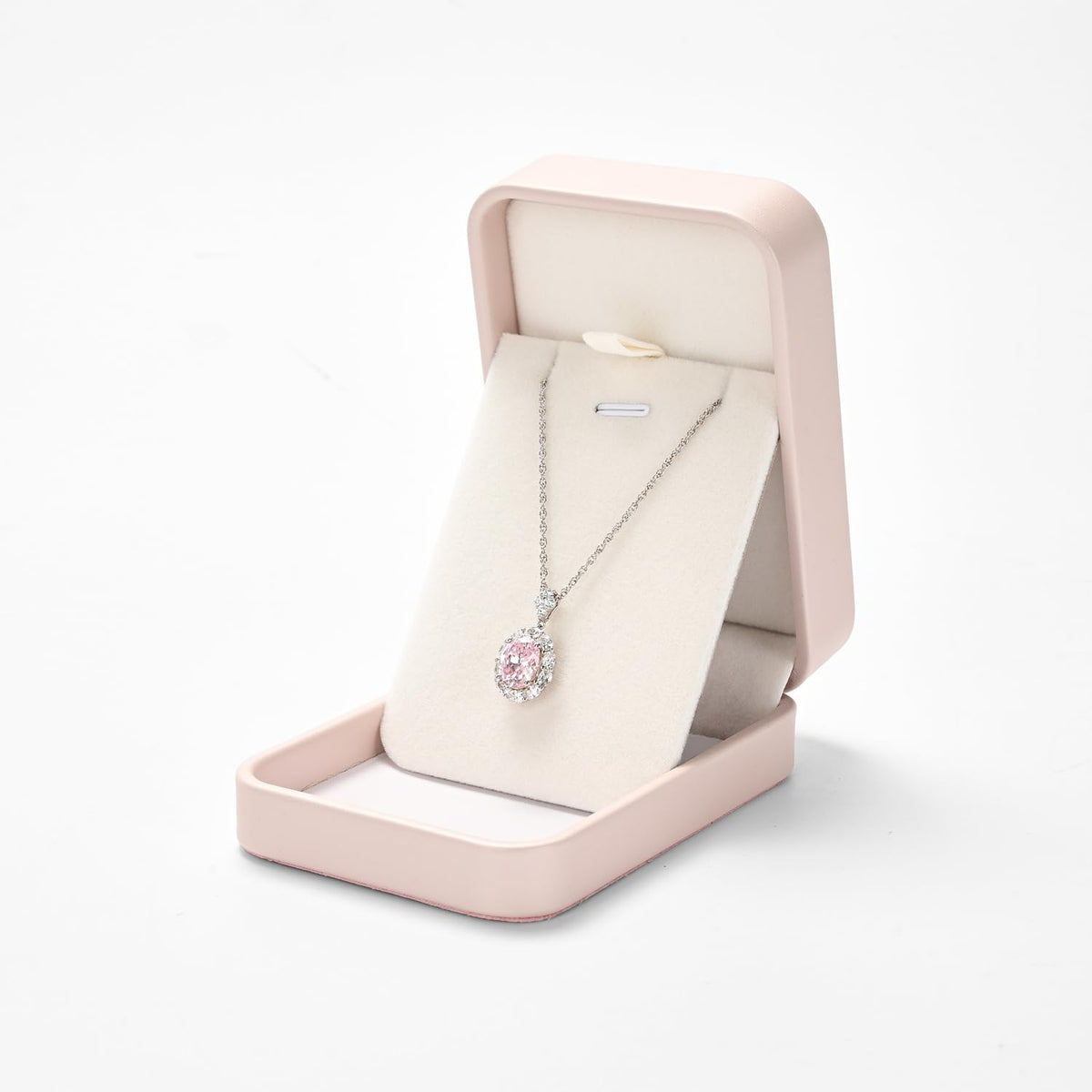Papten PU Leather Necklace Gift Box Velvet Interior Jewelry Gift Box Necklace Bracelet Chain Case for Wedding Birthday Mother's Day,Valentine's Day (Pink)