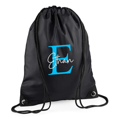 Chicken Craft Customisable Personalised Drawstring Bag - Ideal PE Kit, Gym, and Swimming Bag for Boys, Girls, Kids in Nursery and Primary School, Available with Monogrammed Initial and Name