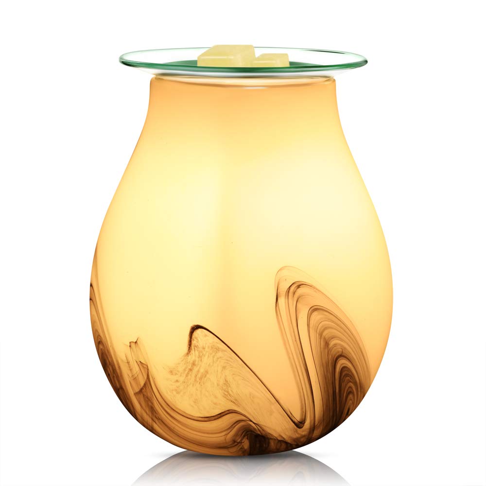 liveMAX Glass Wax melt Warmer,Electric Wax Burner,Romantic Aroma Warmer for Essential Oils Burner & Premium Wax Melts Burner.(Ink Drawing)