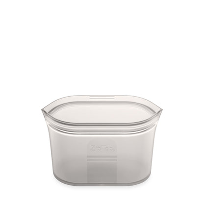 Zip Top Reusable Food Storage Bags | Medium Dish [Frost] | Silicone Meal Prep Container | Microwave, Dishwasher and Freezer Safe | Made in the USA