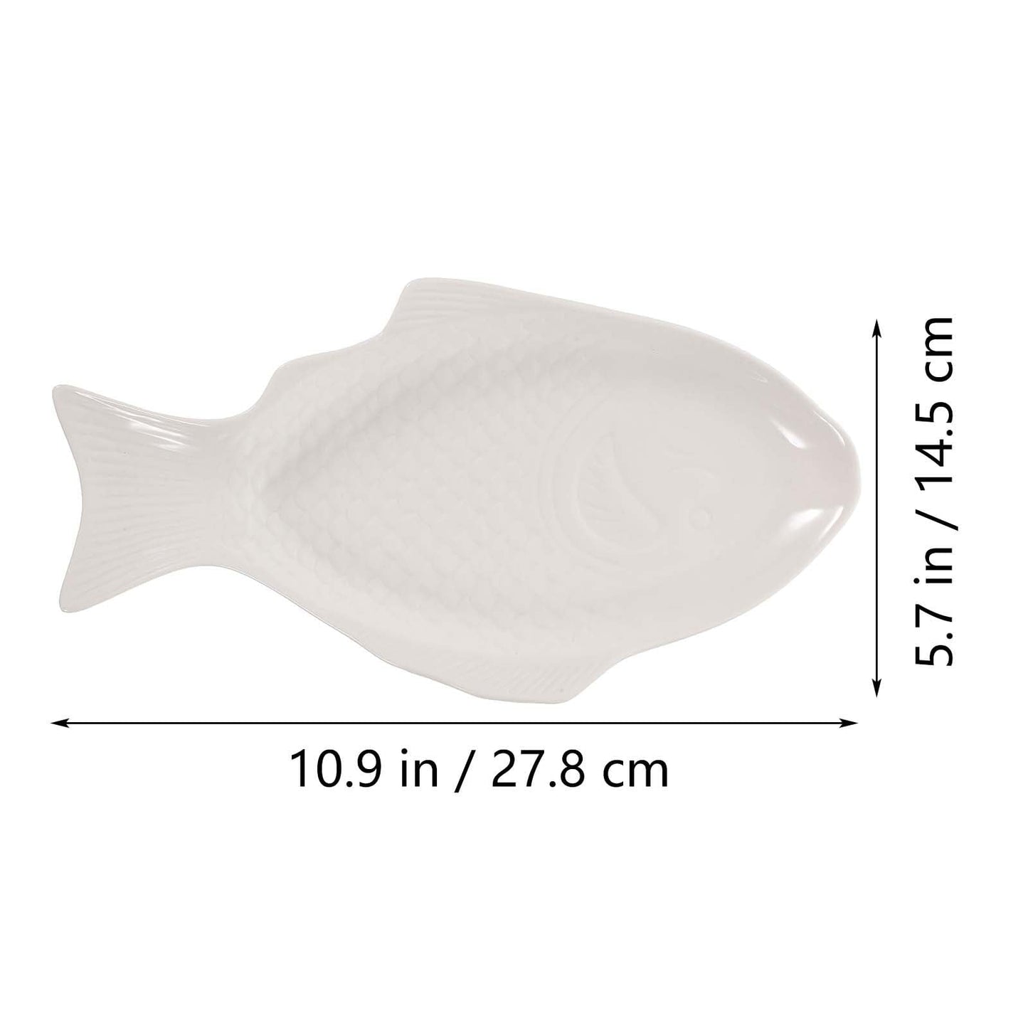 DOITOOL Creative Fish Plate Ceramic Serving Platter 11 Inch Fish Shaped Dish Snack Storage Tray for Home Dinner Party Restaurant