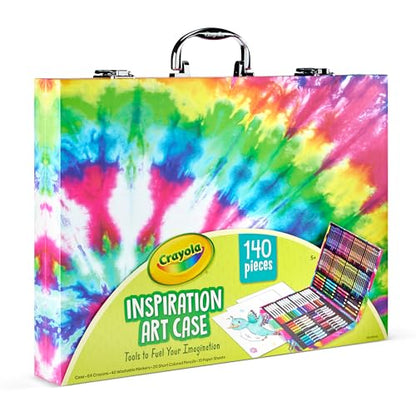 Crayola Inspiration Art Case Coloring Set - Tie-Dye (140ct), Art Supplies Set For Kids, Travel Drawing Kit, Holiday & Christmas Gift for Girls & Boys, Ages 5+ [Amazon Exclusive]