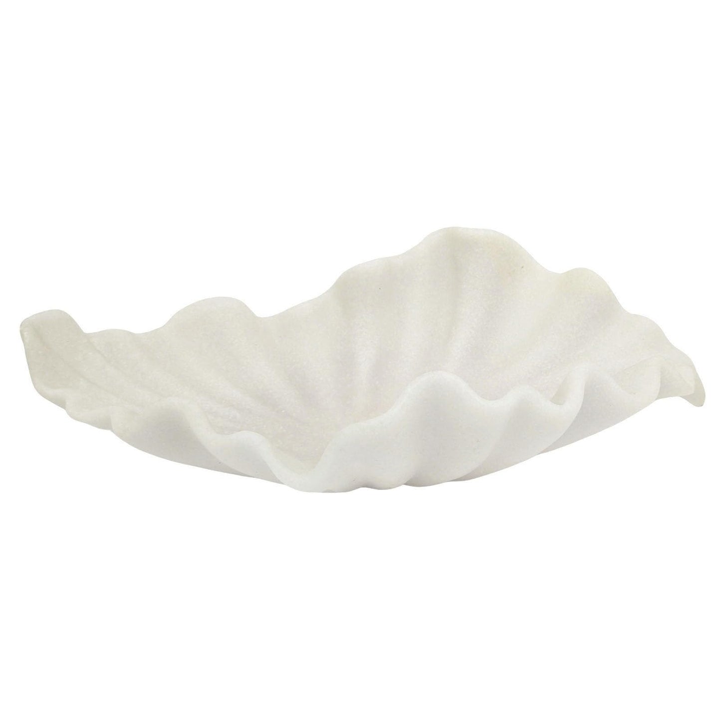 CSjihua Off-white Large Decorative Bowl - 16” Fruit/Key/Purse Bowl for Home Decor - Coffee Table & Entryway Table Decor - Scalloped Ruffle Bowls - Unique Centerpiece Bowls(Big)