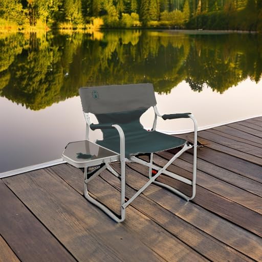 Coleman Outpost Elite Folding Camping Chair with Side Table & Cup Holder, Weather-Resistant Portable Chair with Arm Rests