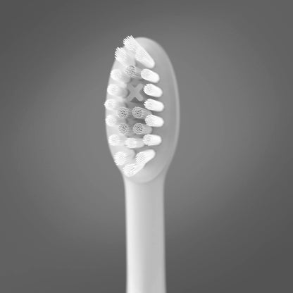 Ordo Replacement Sonic Toothbrush Heads with Pulse Technology for Teeth Cleaning, Plaque Removal, Silicone Polishing, Deep Clean Bristles, Adults, Pack of 4, White Silver