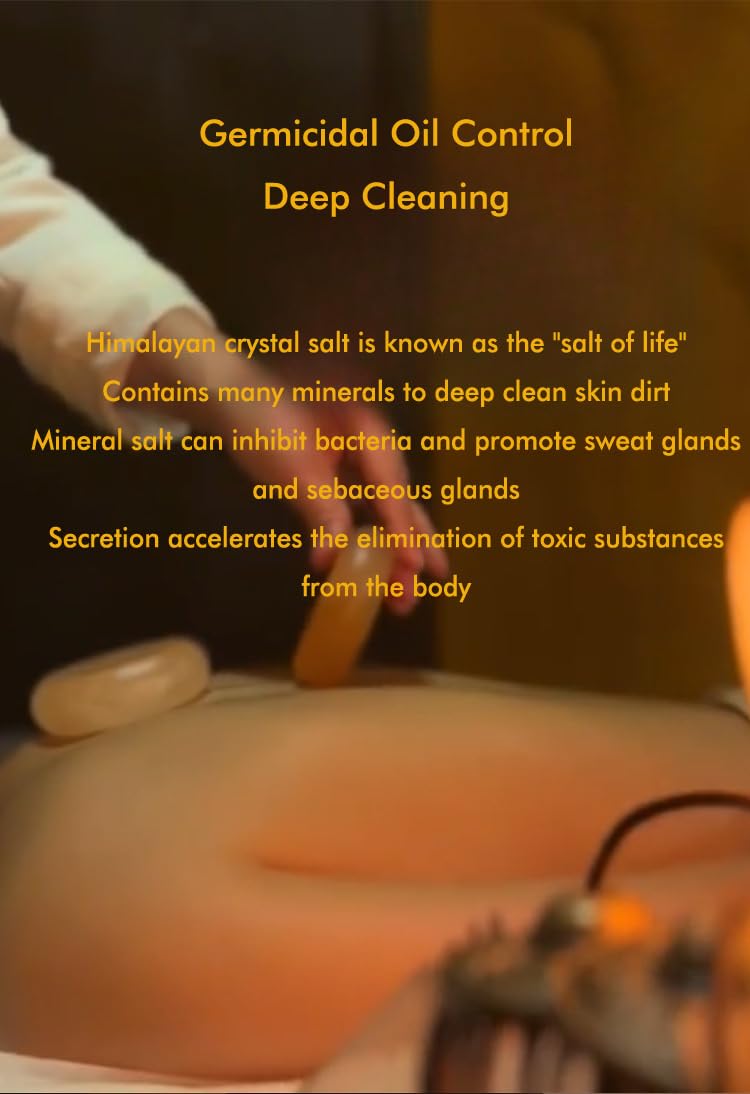Windfulogo Large Hot Massage Stones Set Himalayan Salt Heated Warmer Stone for Spa Massage 2.56 x 3.93in (6.5x10cm)