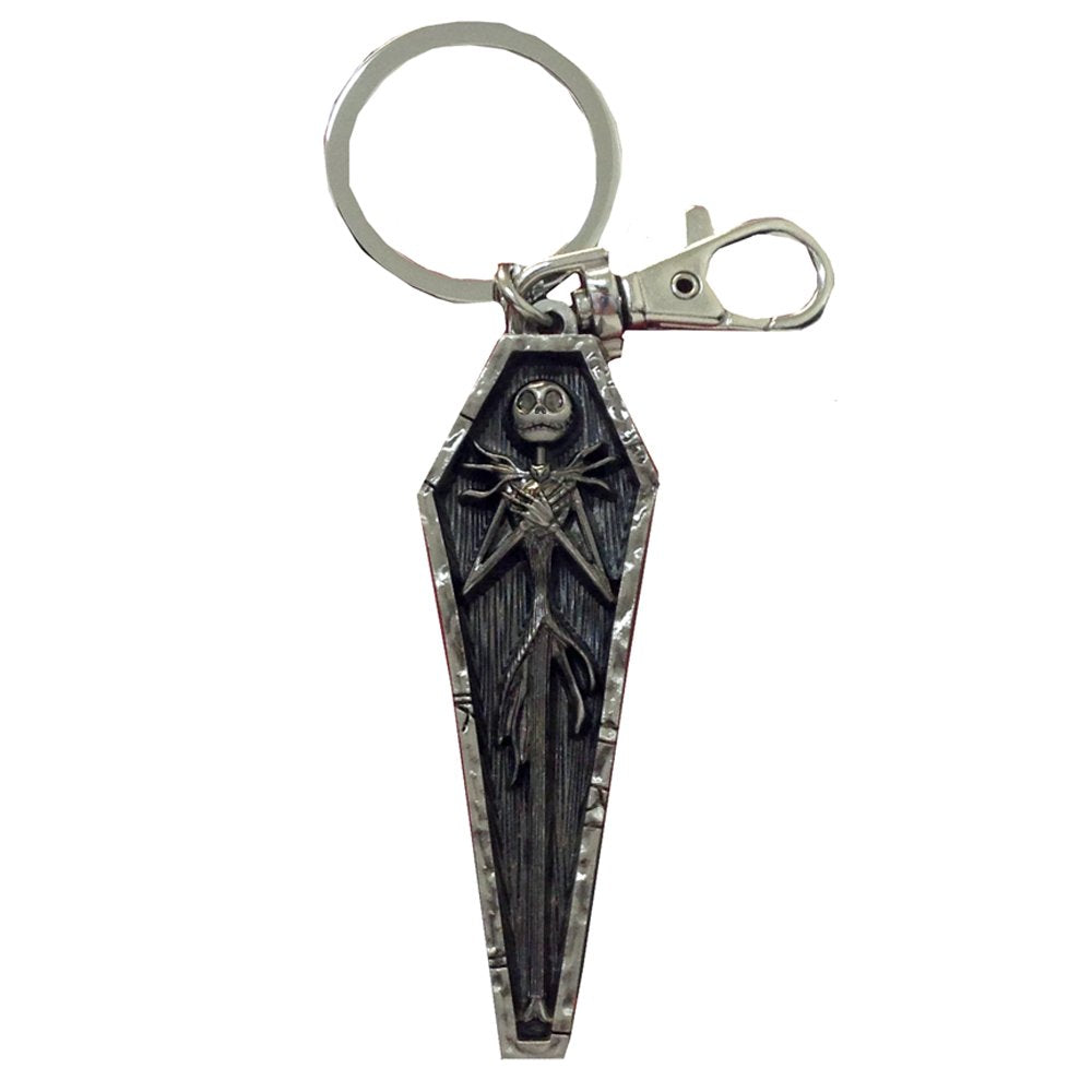 Nightmare Before Christmas Jack in Coffin Pewter Key Ring,Multi-colored,3"