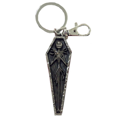 Nightmare Before Christmas Jack in Coffin Pewter Key Ring,Multi-colored,3"