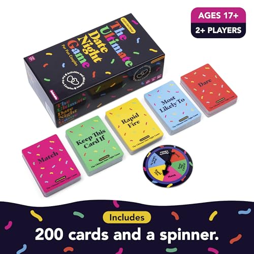 The Ultimate Date Night Game by Relatable, Great for Couples Games and Stay at Home Date Night Ideas, From The Makers of Let's Get Deep Relationship Card Game, Includes 200 Cards & Spinner