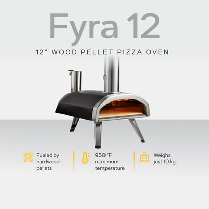 Ooni Fyra 12 Wood Fired Outdoor Pizza Oven – Portable Hard Wood Pellet Pizza Oven – Ideal for Any Outdoor Kitchen - Outdoor Cooking Pizza Maker - Backyard Pizza Ovens - Pizza Oven Countertop