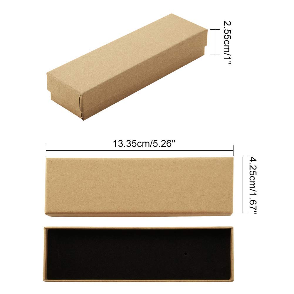 PH PandaHall 20 Pack Jewelry Gift Boxes, Valentine Necklace Bracelet Box Rectangle Packing Boxes with Sponge for Selling Pen Jewelry Birthday Wedding Engagement Mother's Day 1.6x5.2x1”