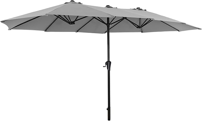SUPERJARE 13FT Outdoor Umbrella for Patio, Double sided Pool Umbrellas with Fade Resistant Canopy, Large Table Umbrella for Deck, Market, Backyard - Gray
